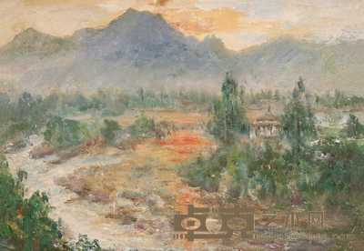 林达川 西湖的晚霞 52×37cm